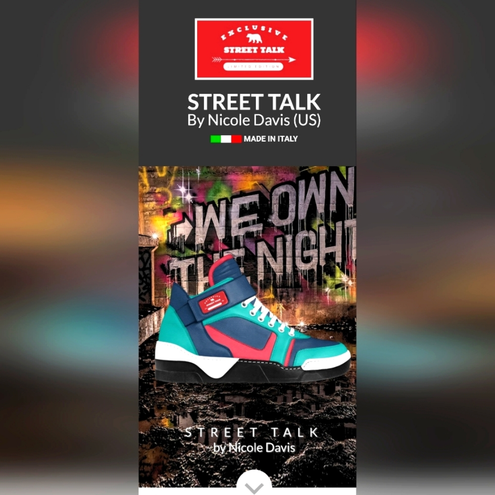 Street Talk  100% Italian Leather High-Top Authentic Sneakers